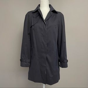 Mango Navy Microfiber-Feel Trench Rain Coat Size M